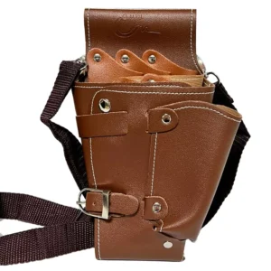 Coldre Porta Acessórios Barbeiro e Cabeleireiro – Couro Marrom