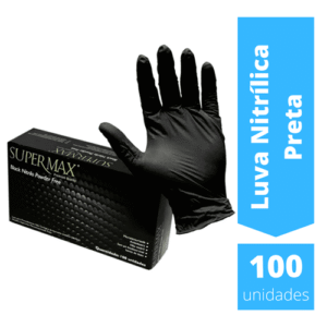 Luva Nitrilo Preta 100UN P/M/G