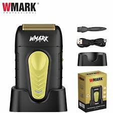 WMARK Shaver Titânio Banhado A Duas Lâminas Malha Navalha Elétrica Masculina NG-938