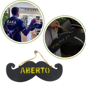 Placa de Aviso Aberto e Fechado EVA