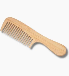 Pente De Madeira De Bambu Antiestático Para Barba E Cabelo